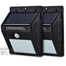 Настенный уличный фонарь LED светильник с датчиком движения UKC SH-1605 солнечной панелью 2 шт Настенный уличный фонарь LED светильник с датчиком движения UKC SH-1605 солнечной панелью 2 шт