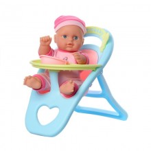 Пупс Lovely Baby в голубом стульчике для кормления Пупс Lovely Baby в голубом стульчике для кормления