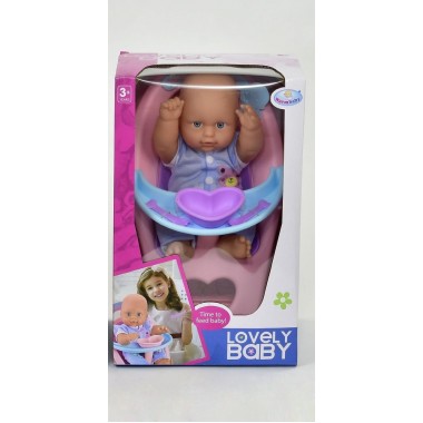 Пупс Lovely Baby в розовом стульчике для кормления WZJ017-1-2