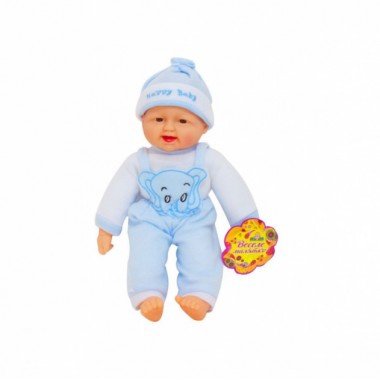 Пупс Happy Baby хохотун в голубом костюмчике  X2418-1